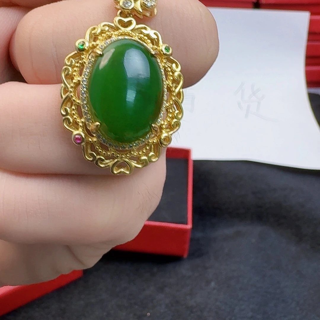 颈饰银S925镶嵌和田玉