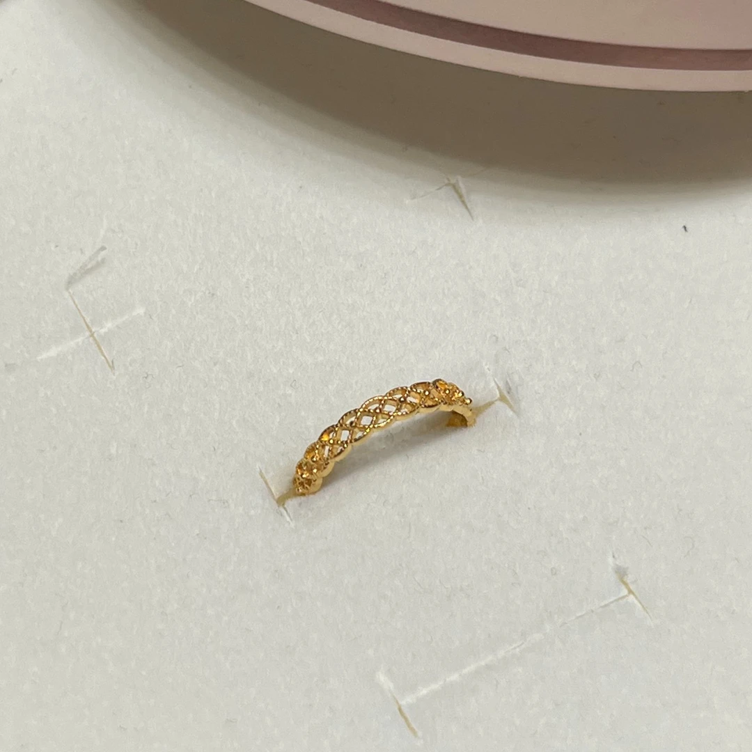 【小馨专享】足金999镂空菱形戒指