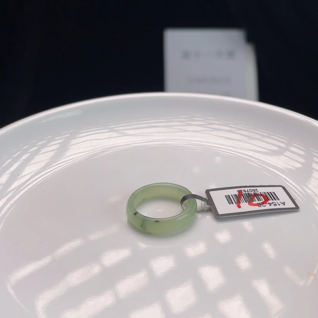 和田玉未镶嵌戒指m64 乌兰海细条15.3