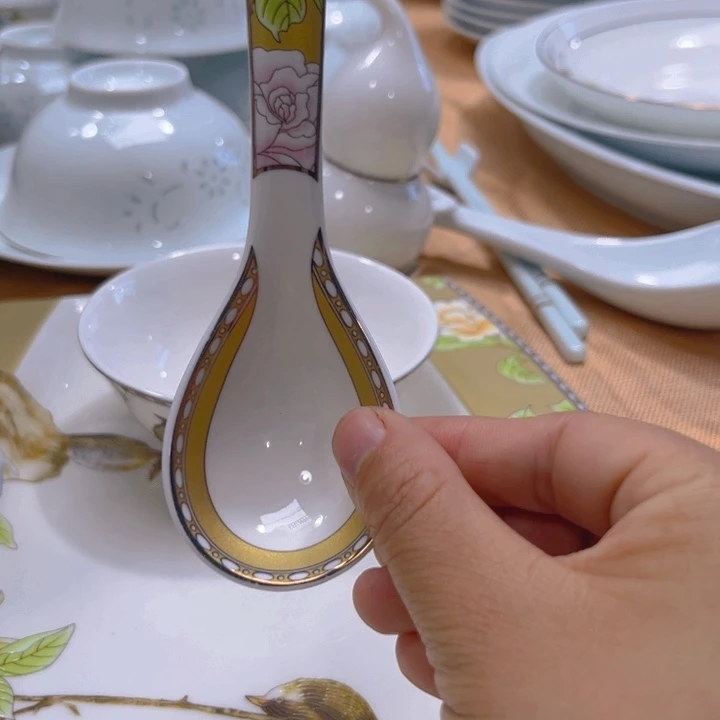 瓷片琴瑟和鸣小勺六个微瑕