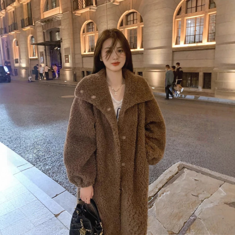 【保命大衣】25新款羊羔毛羊剪绒立领中长款宽松皮草外套