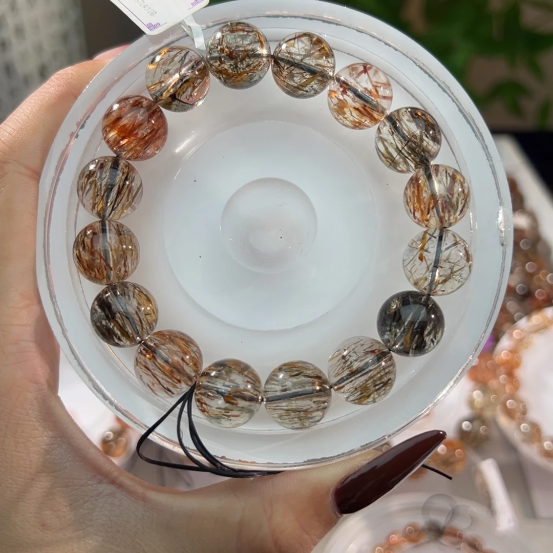 水晶未镶嵌手链黑金超七13