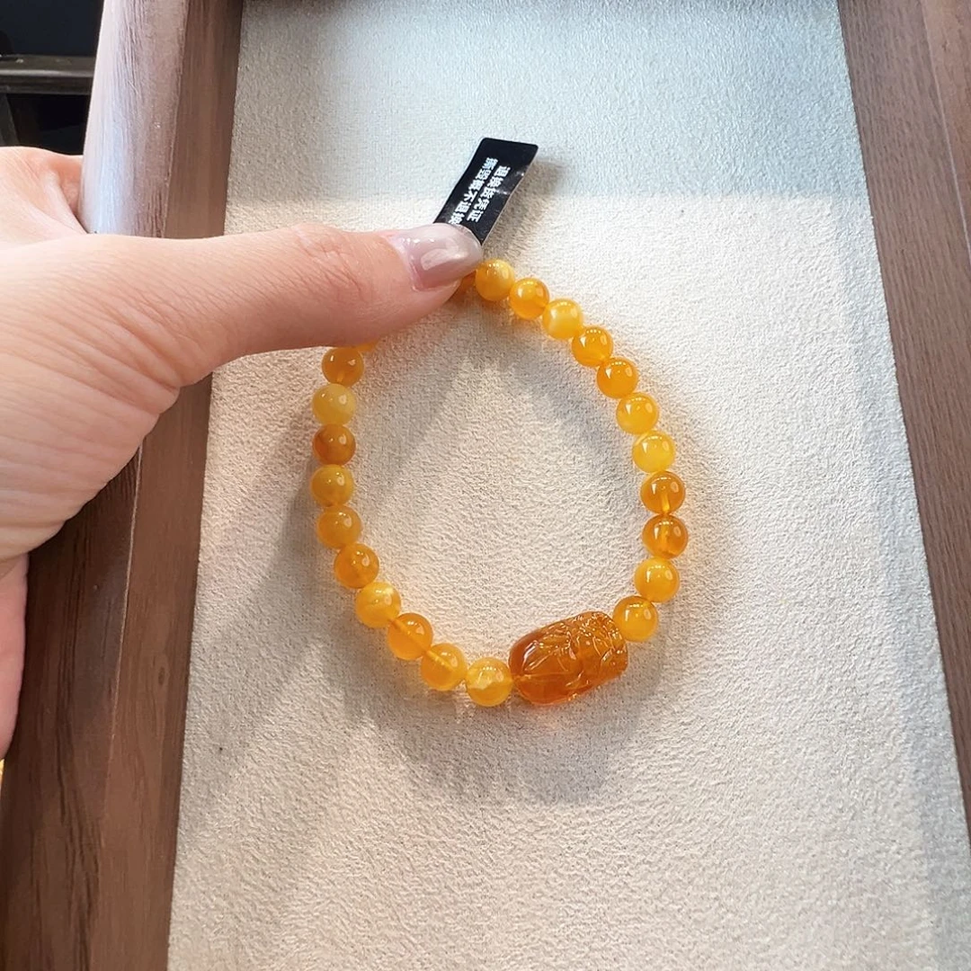 蜜蜡未镶嵌手链蜜蜡7mm