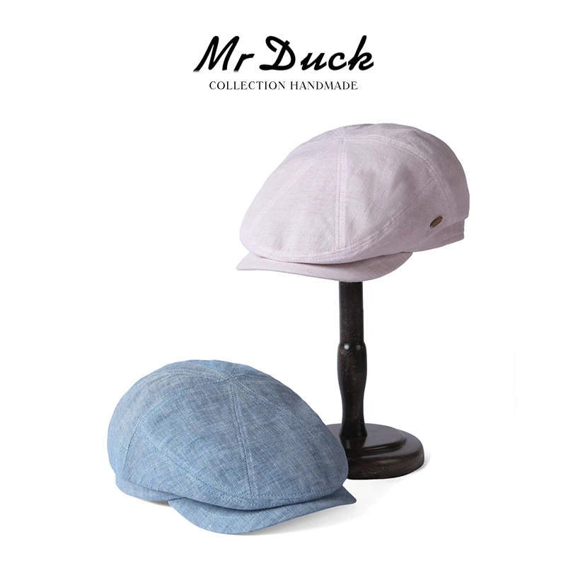 Mr DUCK轻薄 100%进口亚麻2025新款夏季休闲帽子鸭舌前进帽女男