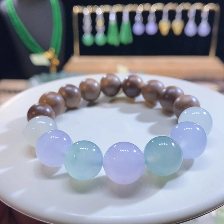 翡翠未镶嵌吊坠(不含链)翡翠马卡龙手串