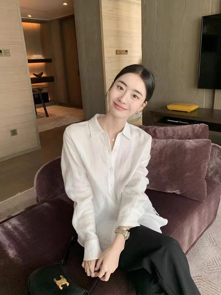 FDOA 7217 不要看图片  三色 高端 亚麻衬衣