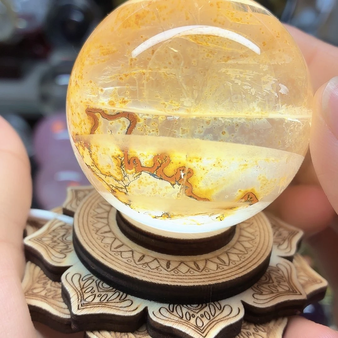 珠宝半成品未镶嵌水晶黄椒花发财树55