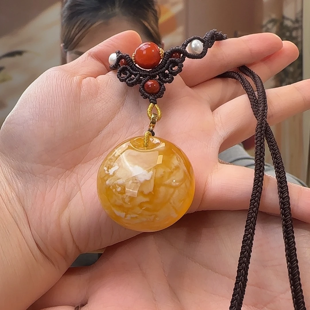 蜜蜡未镶嵌吊坠(赠链)