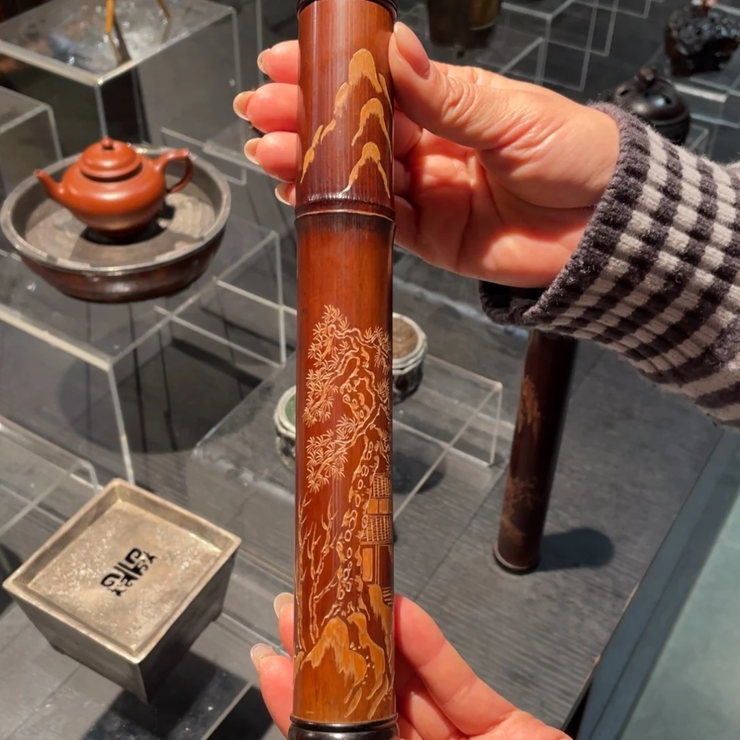 紫砂茶道老煤竹香筒