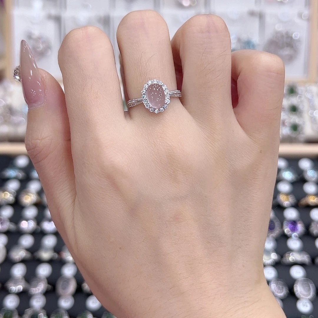 戒指银S925镶嵌水晶