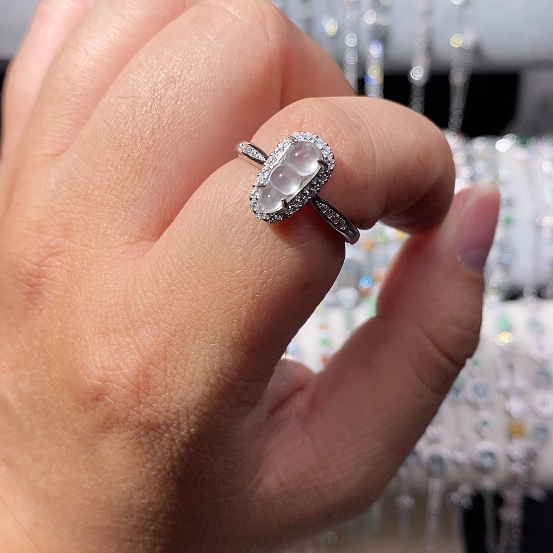 翡翠银S925镶嵌戒指