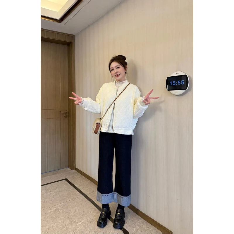 NANJIE/楠姐【菱格棉服】秋冬短款时尚菱形格显瘦棉服外套XNS6646