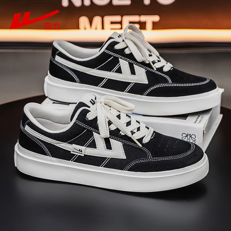 回力帆布鞋男款2025新款厚底运动休闲鞋子百搭男鞋德训鞋板鞋耐磨