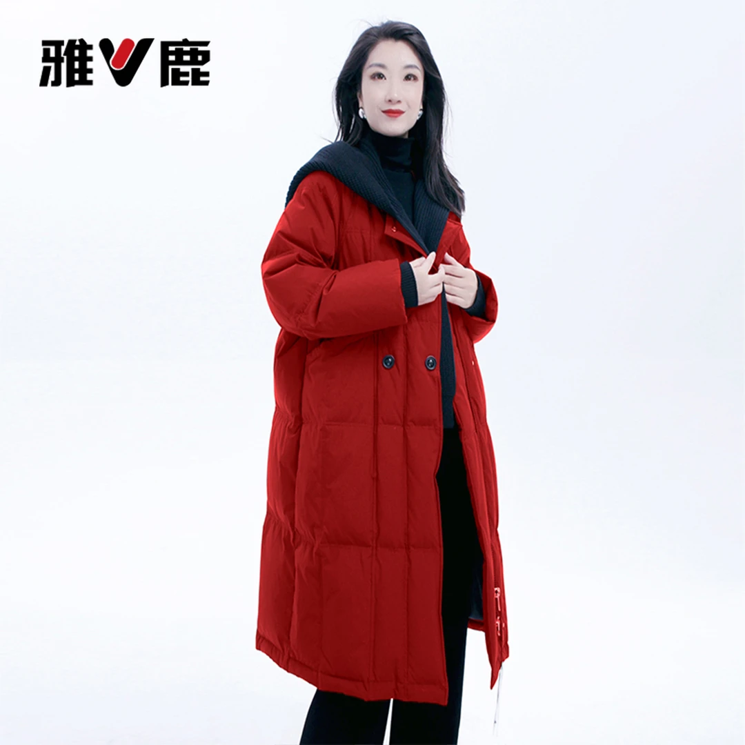 V/雅鹿雅鹿羽绒服女款爆款新款中长款加厚保暖时尚Y8101X1257T
