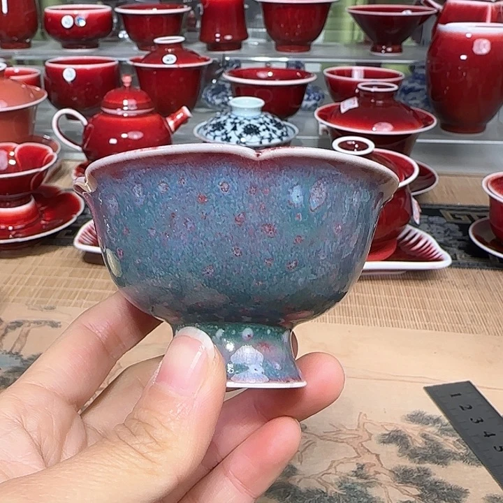 景德镇陶瓷红马坊杯