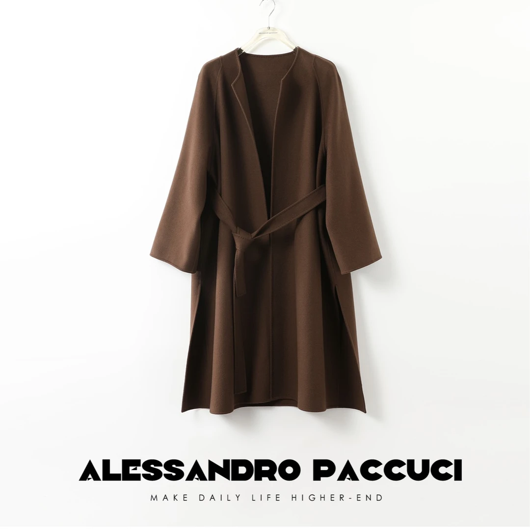 AP洛哥25726 X【焦糖甜栗】羊毛山羊绒慵懒极简大衣秋冬