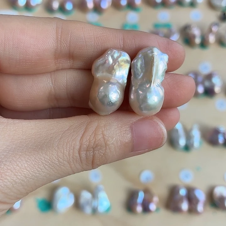 淡水珍珠耳饰银S925镶嵌