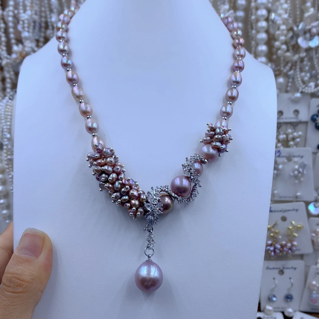 拾***，淡水珍珠银S925镶嵌项链