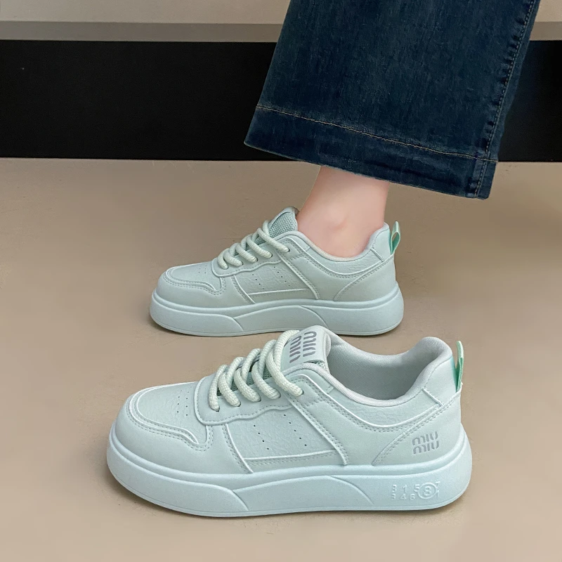 Ou Shi Yuan/欧诗媛皮面板鞋小白鞋休闲鞋百搭学生潮鞋A8625 【蓝】