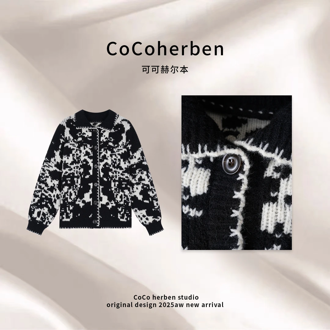 针织圆领常规款毛针织衫百搭针织开衫秋冬上衣25HZ4226