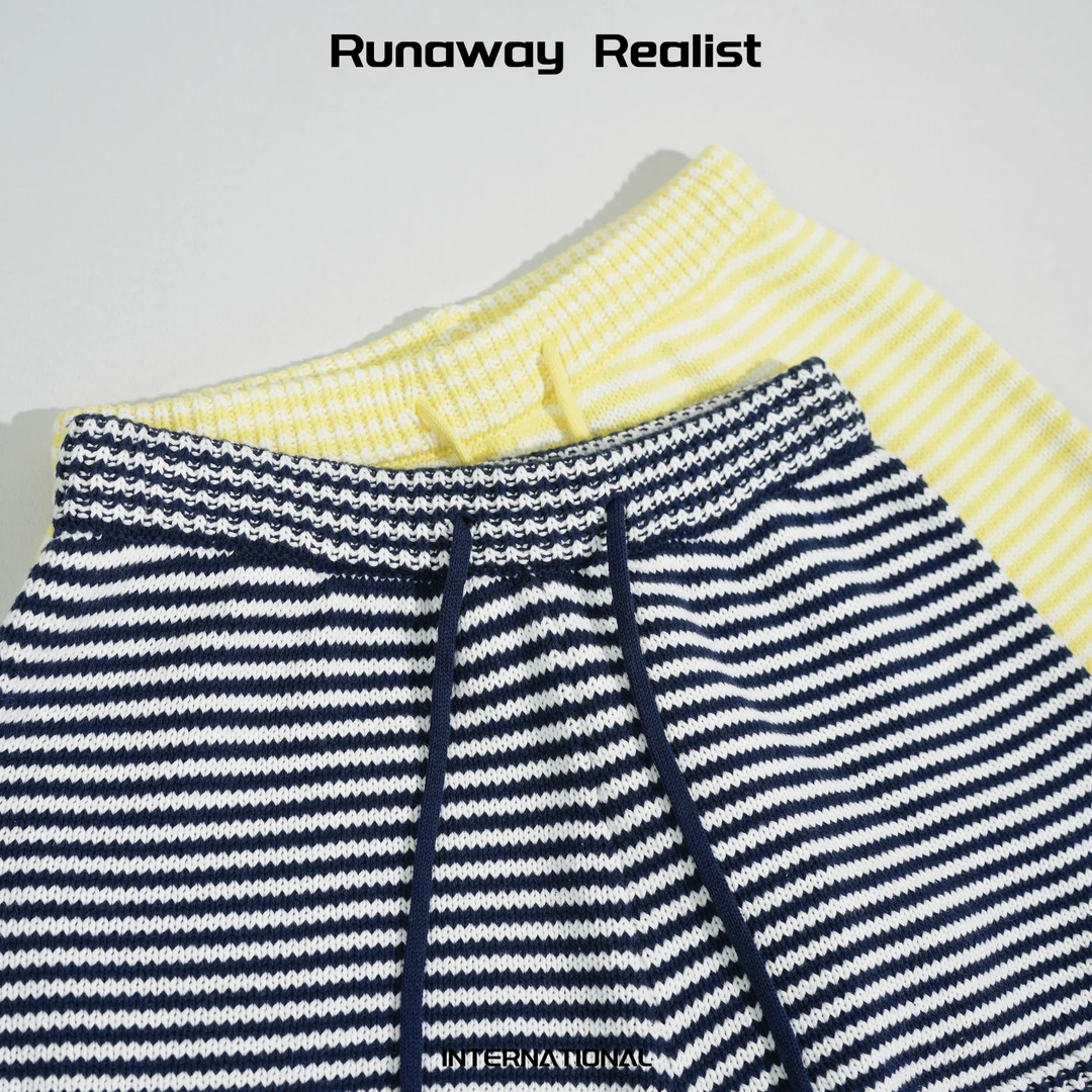 【RUNAWAY REALIST】全棉撞色条纹宽松海滩裤 K270