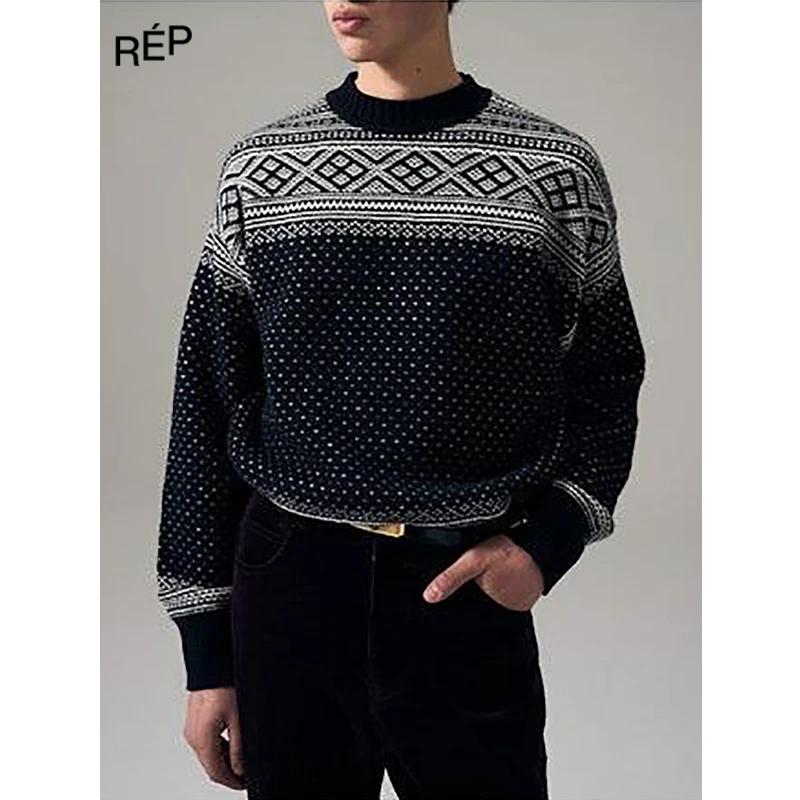 【6折】REP-NOICE设计师品牌黑白花纹针织上衣（特价NO退换）