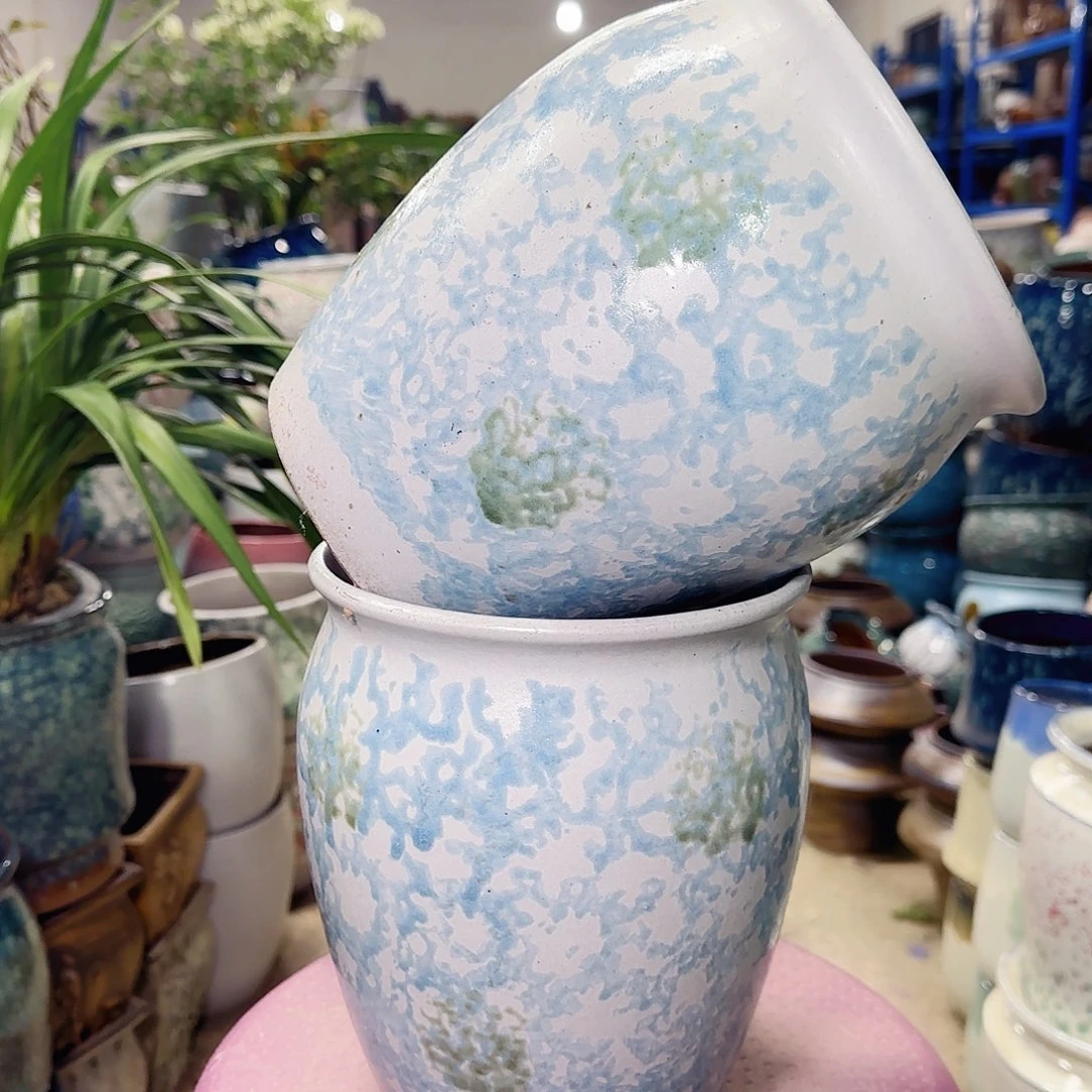 紫砂花盆高21口17……