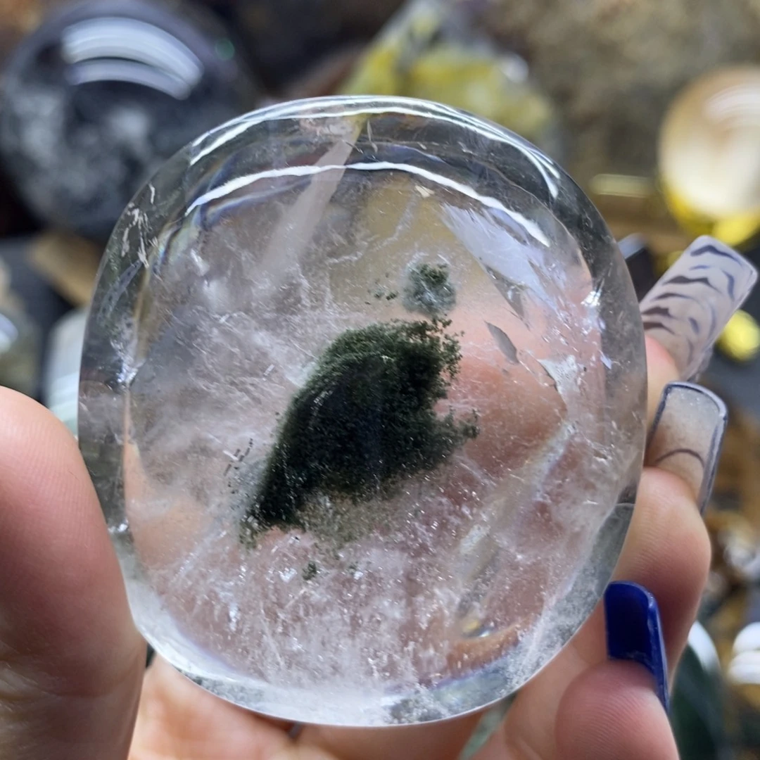 水晶未镶嵌珠宝半成品水胆流沙