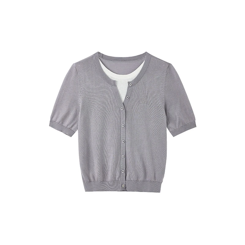 【尚雅专属】莱赛尔圆领假两件T恤N2547