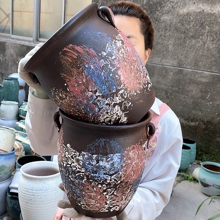 紫砂花盆正品口20高24