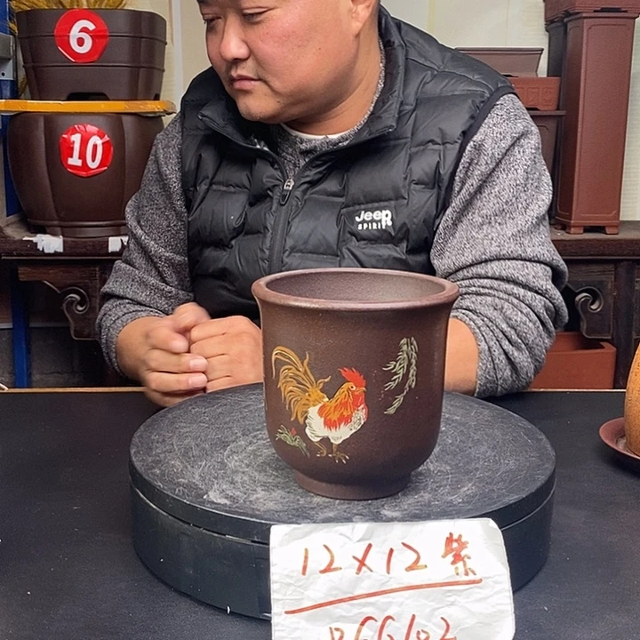 紫砂花盆货号一只GG102