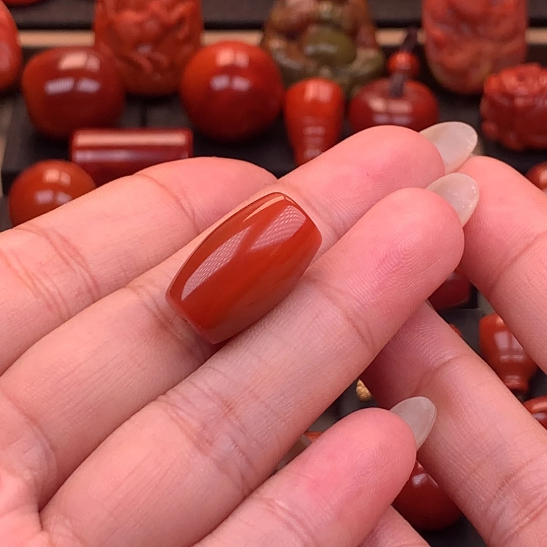 南红玛瑙未镶嵌川料筒珠12mm