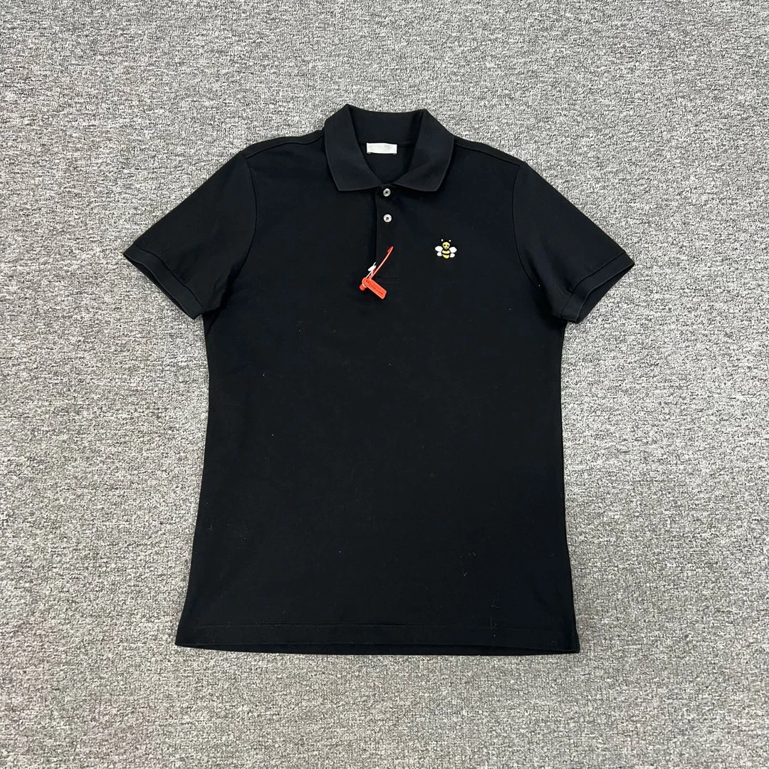 99新 DIOR/迪奥 Kaws 联名款 小蜜蜂 刺绣Polo衫 黑色 M码