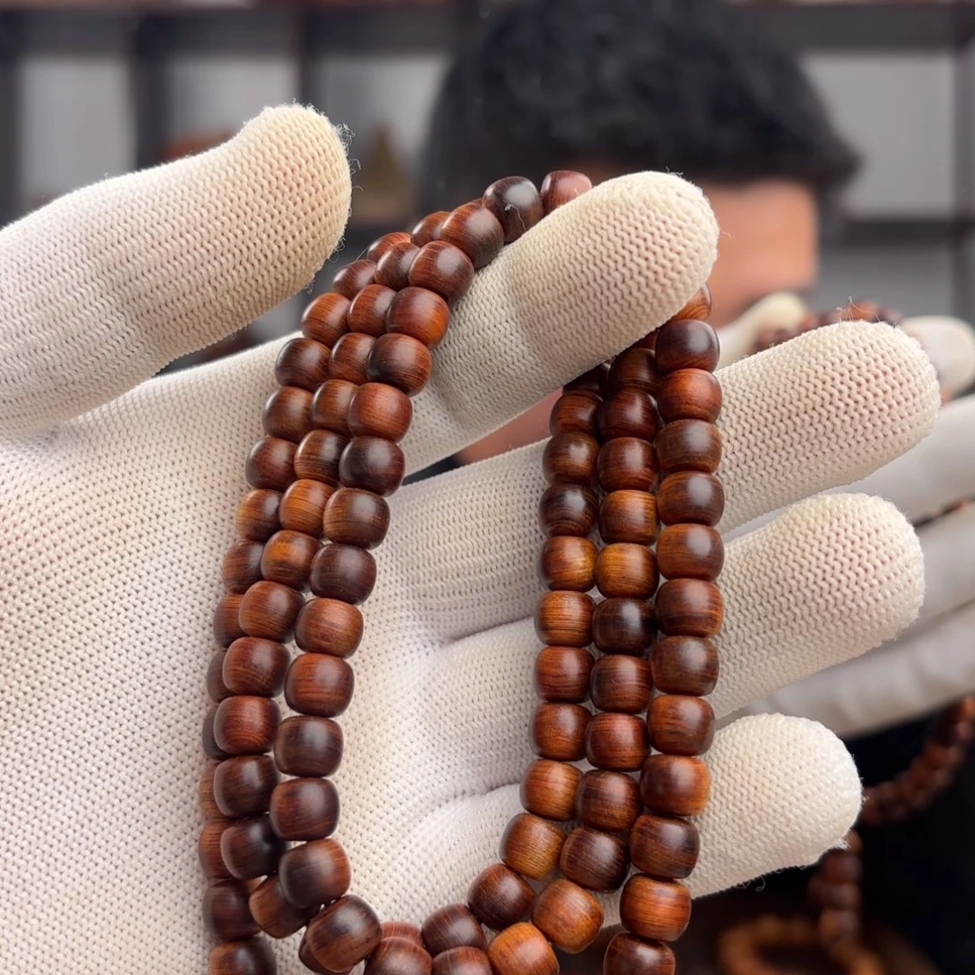 柏木（崖柏）手串/手链7.8多圈蚕丝纹黑油