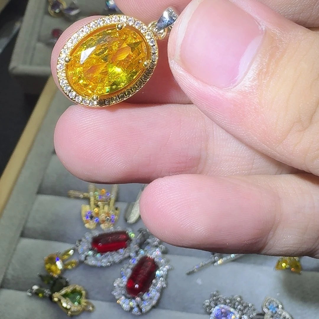 戒指银S925镶嵌水晶