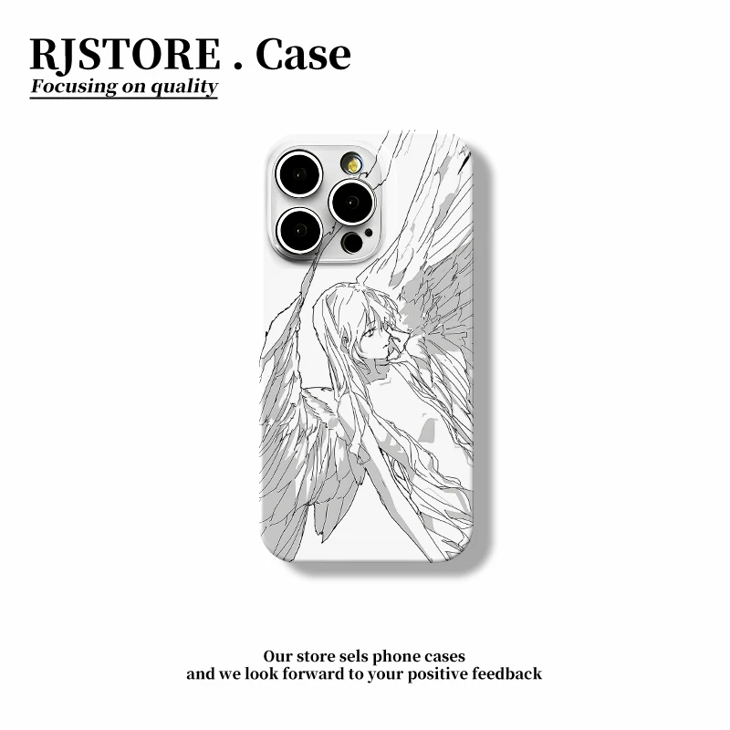 GGBond素描天使女孩适用iphone16菲林手机壳华为vivo小米15oppo套