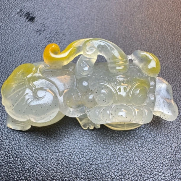 天然黄龙玉金沙貔貅吊坠