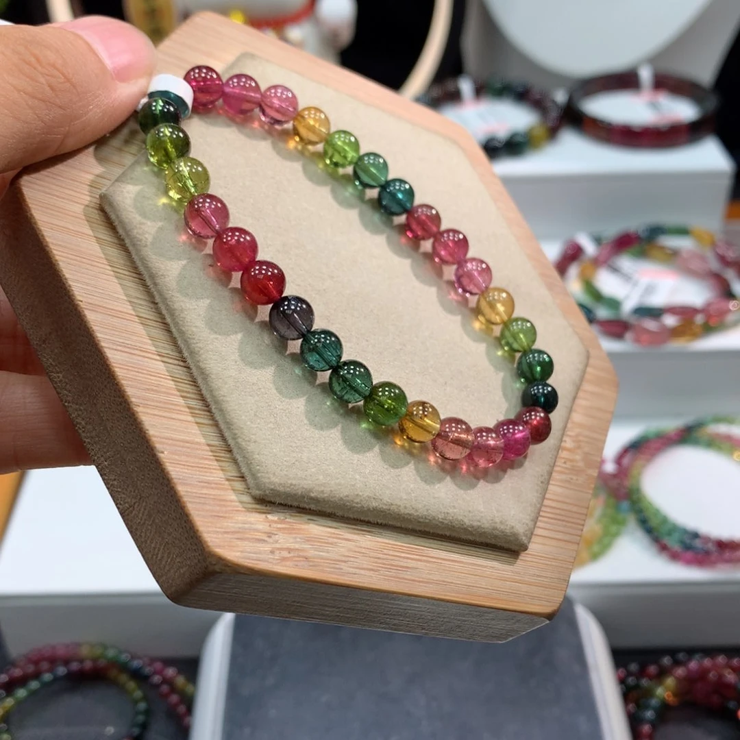 手链未镶嵌碧玺     6mm。