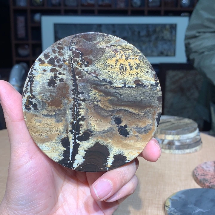 季***冬广西国画石摆件，观赏收藏