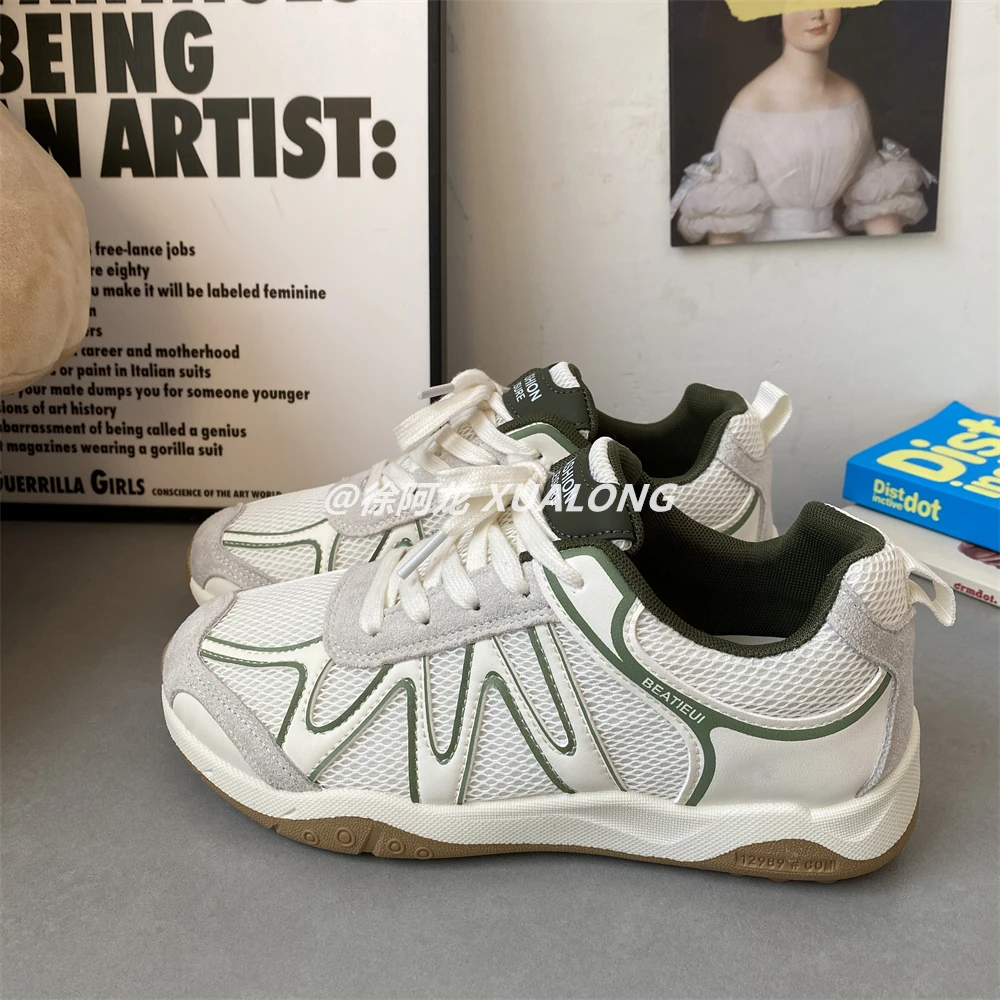 透气网面德训鞋女款2025夏新款爆款平底休闲阿甘鞋小众百搭运动鞋