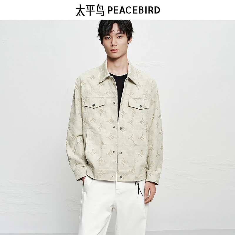 【商场同款】太平鸟男装25冬新款老花痞帅老钱夹克外套B1BCF4223