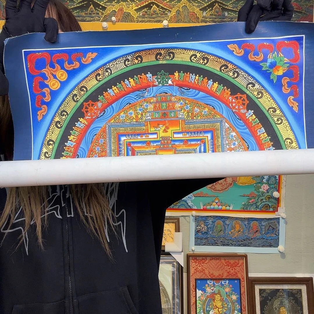 卷轴画纯手绘唐卡坛城50厘米左右