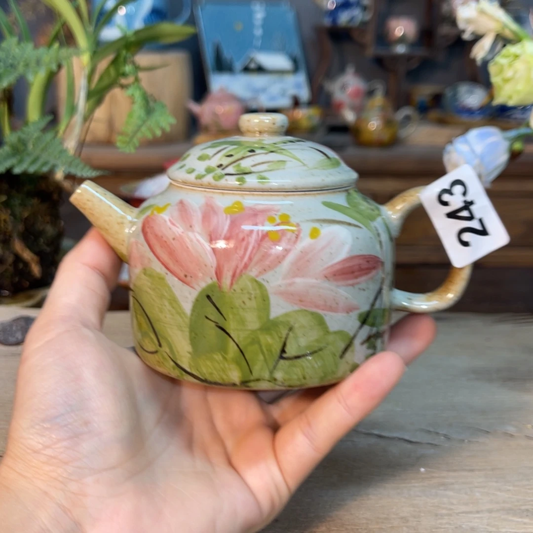 壶素浅陶瓷手工手绘