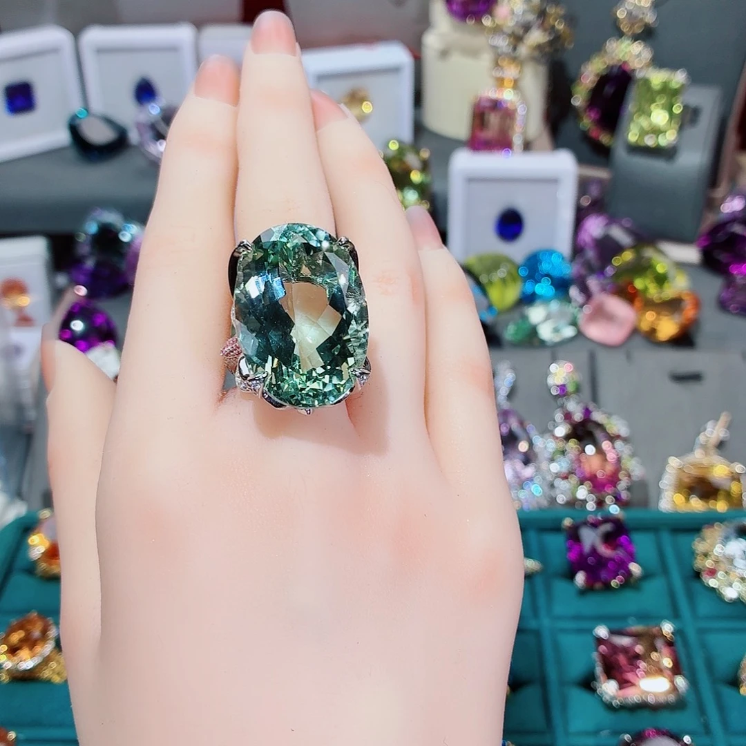 水晶银S925镶嵌戒指