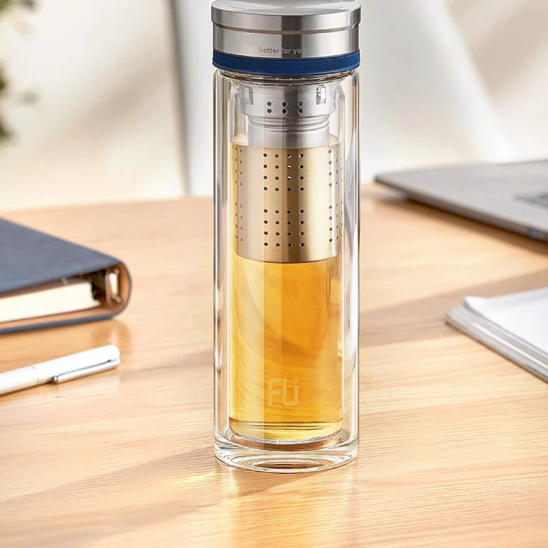 茶水分离玻璃水杯400ml