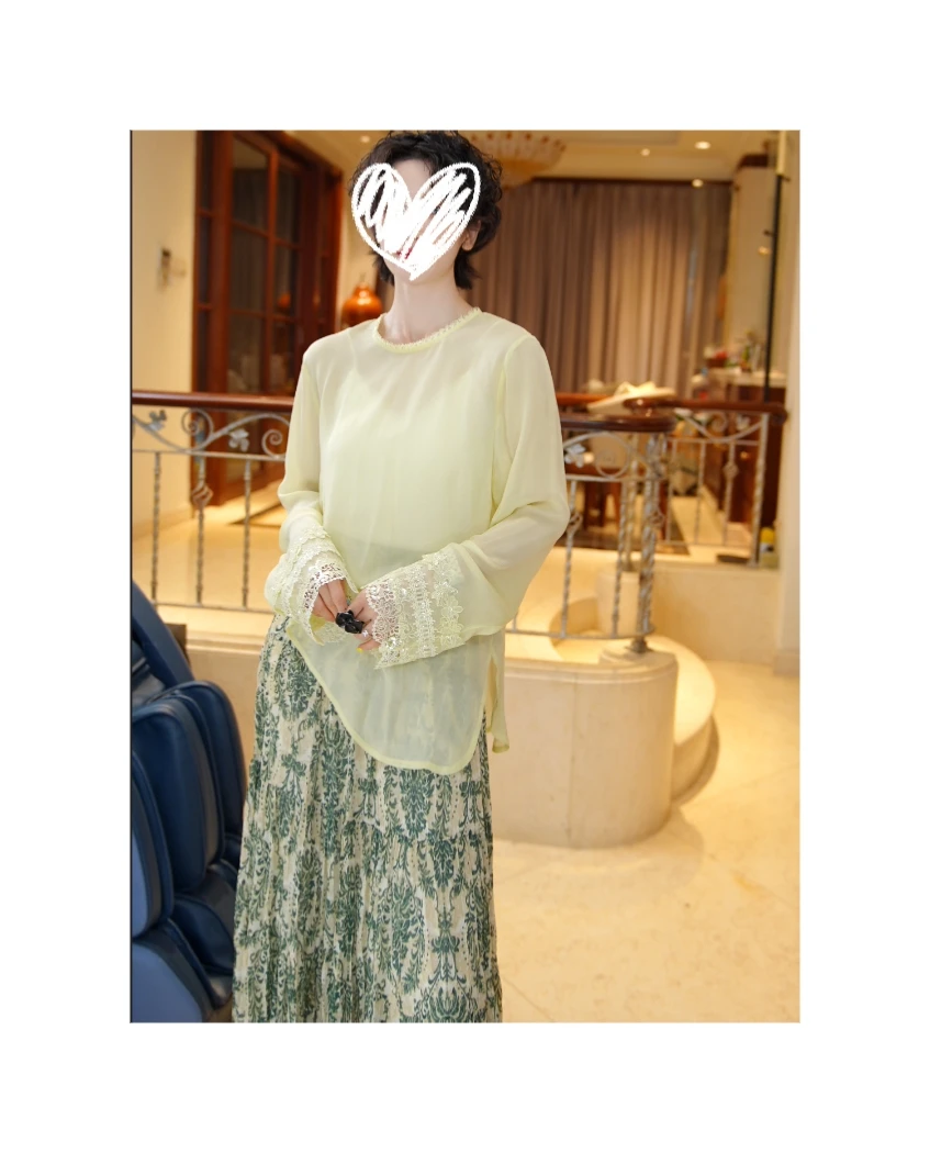 25146636【冰果】手工钉珠显瘦高级舒适凉爽T恤上衣