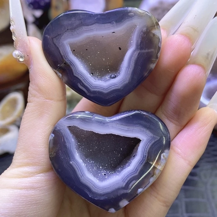 未镶嵌珠宝半成品水晶蓝软爱心盆