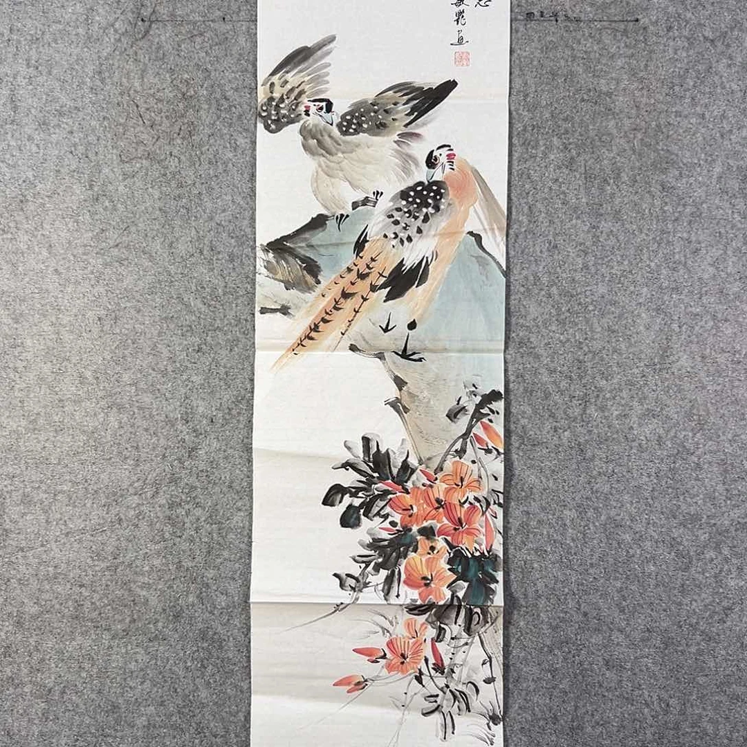 国画438 花鸟在此鸣叫时还要一