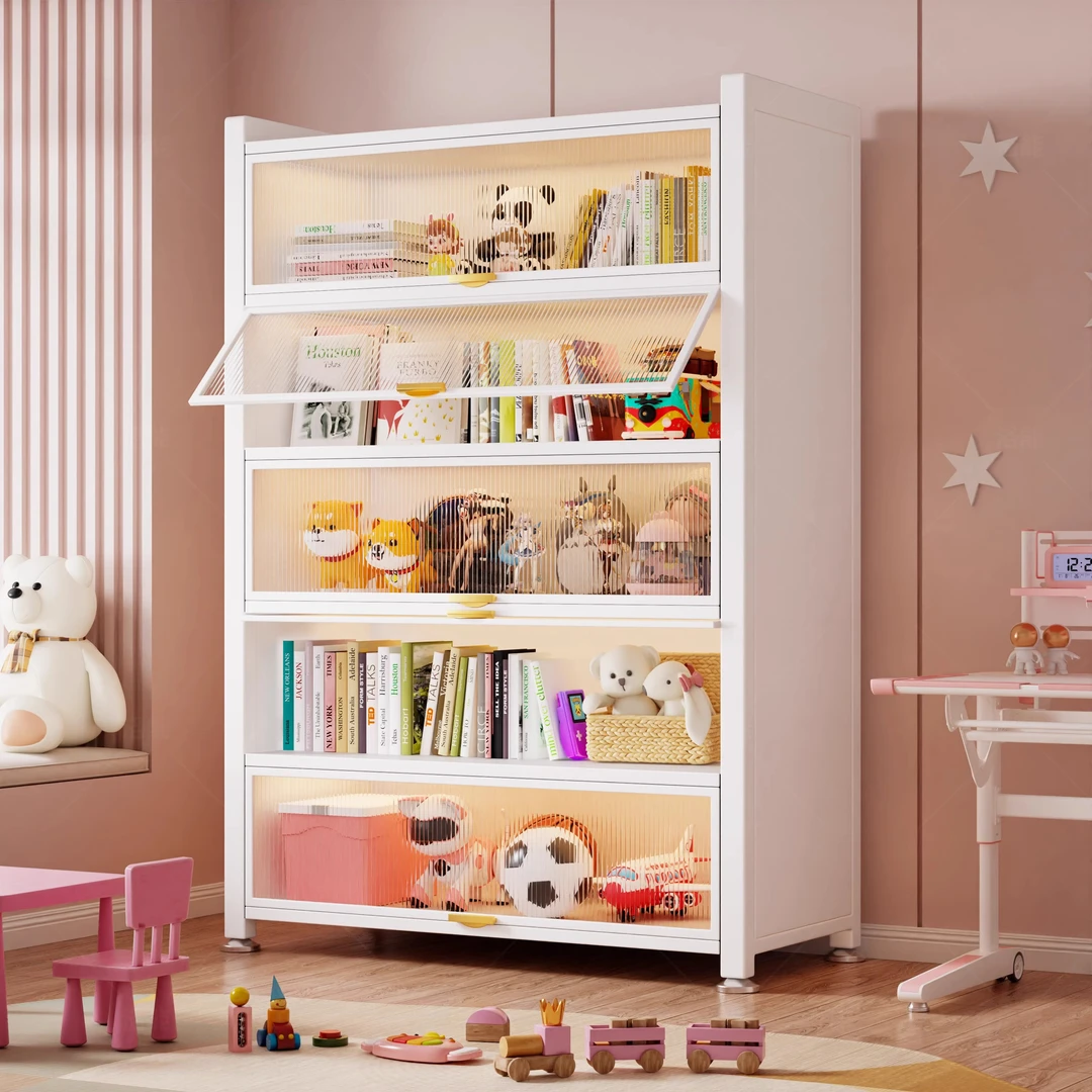 阳台收纳柜钢制置物柜家用储物柜多层落地零食柜收纳架铁艺置物架