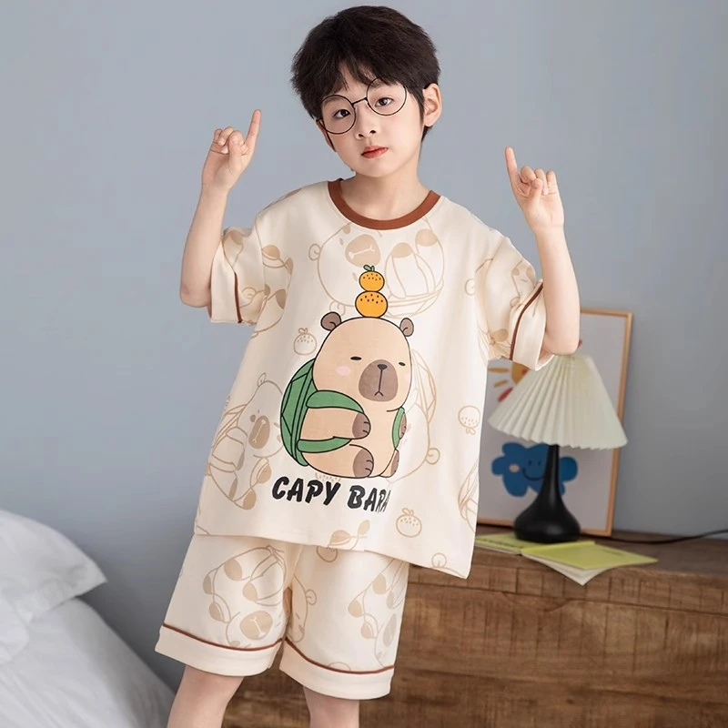 男童睡衣夏季新款爆款短袖夏天童装男孩中大童6-12岁宝宝薄款套装